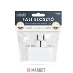 Elosztó 1-2 (földelt)gyerekvéd.