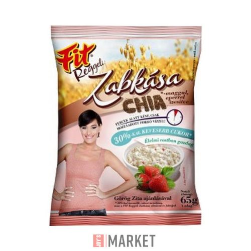 Fit reggeli Zabkása Chia maggal Eperrel ízesítve 65gr  20/#