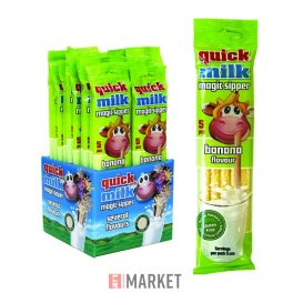 Quick milk ízesített szívószál , BANÁN 6db-os #20