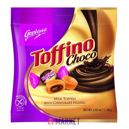 Toffino CHOCO karamell csok.kr.tölt  cukor 80gr (Goplana) 20/#