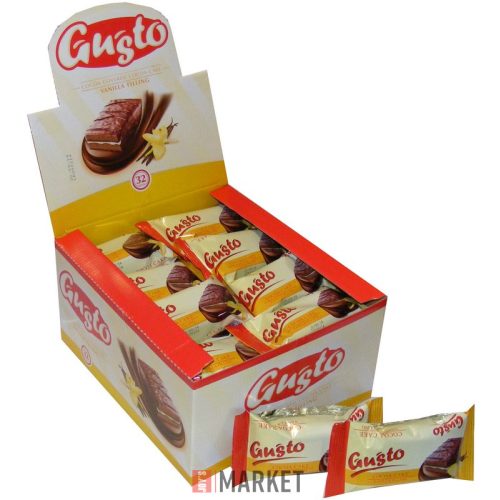 Gusto töltött mártott piskóta szelet SÁRGA KAKAÓS piskótában van. krémmel 32g #32