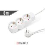 Elosztó 3-as 3x1.5mm 3m