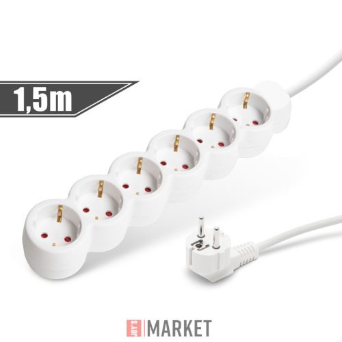 Elosztó 6-os 3x1.0mm-1,5m