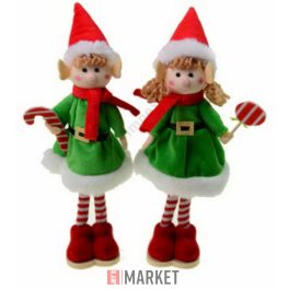 Figura Elf manó textíl álló 27cm zöld