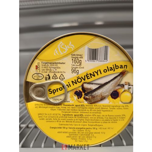 Sprotni Növényi olajban egész tpz. 160g #30