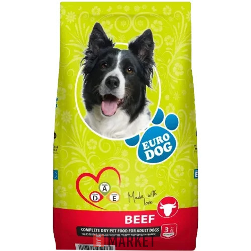 Euro Dog Kutya eledel 3KG Marha