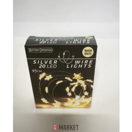 Drótlámpa 20 led 95cm meleg fehér 