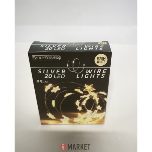 Drótlámpa 20 led 95cm meleg fehér 