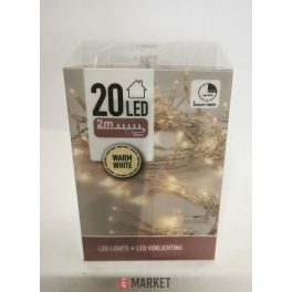 Led Világítás időzítős,20LED,2m,meleg fehér