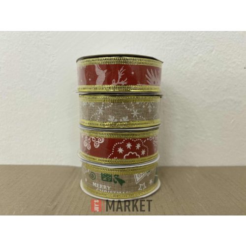 Kötöző szalag Karácsonyi Ribbon 2,5cm*2,75m karácsonyi #24