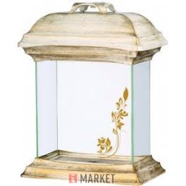 Müanyag fehér,antik tetejű hasáb mécses 255mm #8
